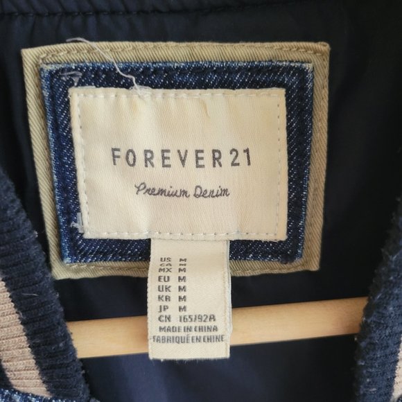Forever 21 Denim Bomber Jacket - Picture 3 of 3
